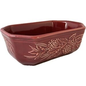 Longaberger Pottery‎ NATURE'S GARLAND Embossed Dish in Paprika 7" 2006